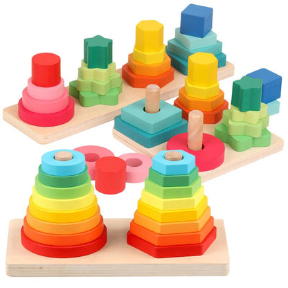 Wooden Montessori Toys Shape and Color Sorting Educational Toy