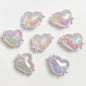 50pcs 14x20mm UV Finish Light In The Dark Heart Star Acrylic Beads 7