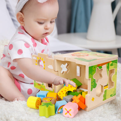 Wooden Montessori Toys Shaped Paired Building Blocks 15cm 3