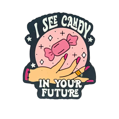 20pcs Silicone Focal Beads Candy Fortune Hand with Crystal Ball