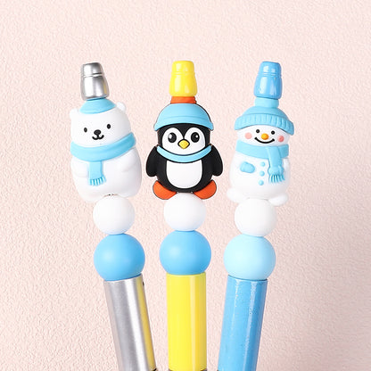 20Pcs Silicone 3D Focal Beads Polar Bear Snow Monster Winter Theme 8
