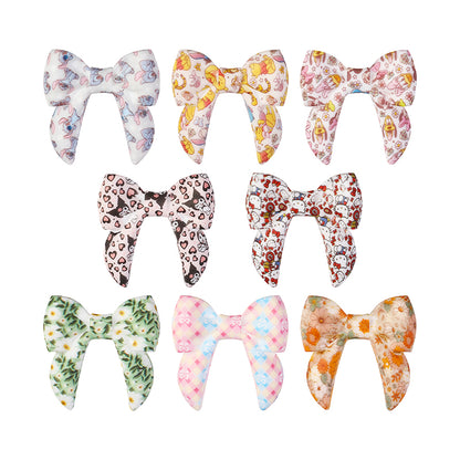 10Pcs Silicone 3D Focal Beads Colorful Bow Printed Shape 2