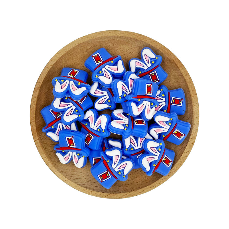 20pcs Silicone Focal Beads Magic Hat With Bunny Ears 5