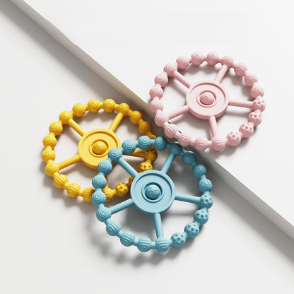 Silicone Teething Rings Baby Chew Toy 2 Pack 9.5cm 3