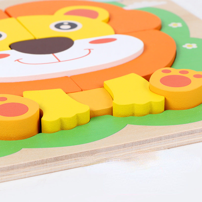 Stereoscopic Wooden Puzzle Educational Toy for Toddlers 3