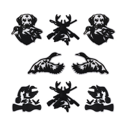 20Pcs Silicone Focal Beads Hunting Season Deer Antlers Crossed Rifles