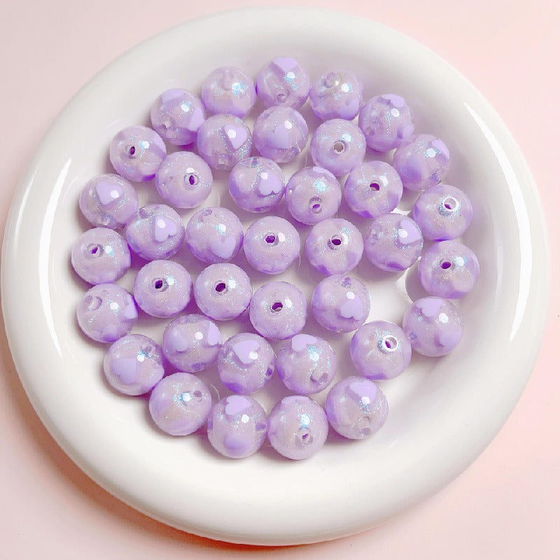 10pcs 16mm Candy Heart Acrylic Beads DIY Bracelet Making 8