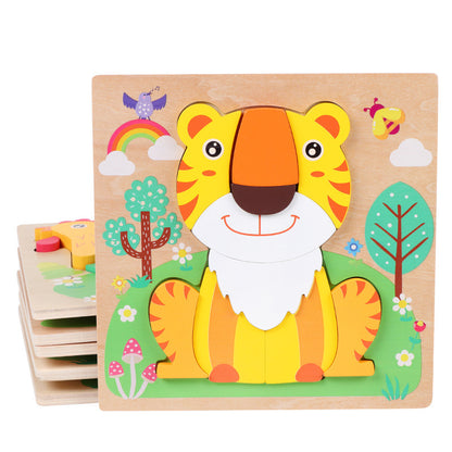 Stereoscopic Wooden Puzzle Educational Toy for Toddlers