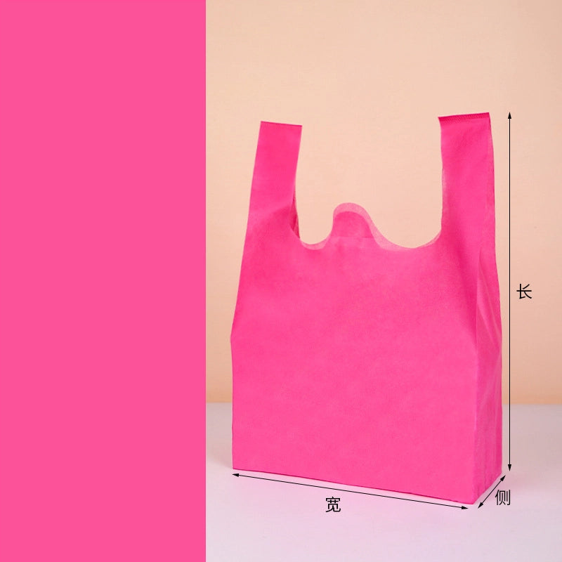 100pcs Solid Color Non-Woven Vest Bags 25*45*12/30*50*14/35*60*16/40*65*18cm 7