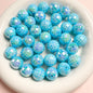 10pcs 16mm UV Finish Acrylic Plaid Round Beads DIY Bracelet Making 15