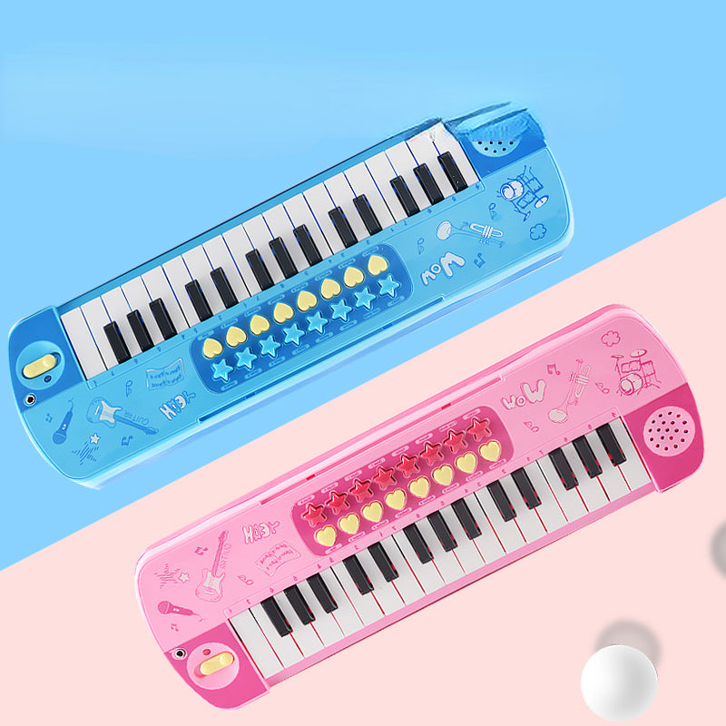 Plastic Kids Electronic Keyboard Musical Instrument with Microphone 37 Keys 4