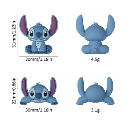 20Pcs Silicone 3D Focal Beads Blue Alien Character Large Ears Half-Lying Posture 8