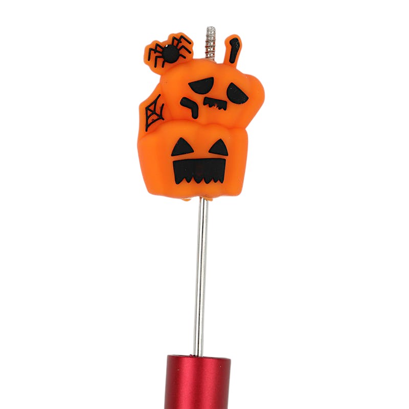 20Pcs Silicone 3D Focal Beads Halloween Spider Pumpkin Holding Spider 2