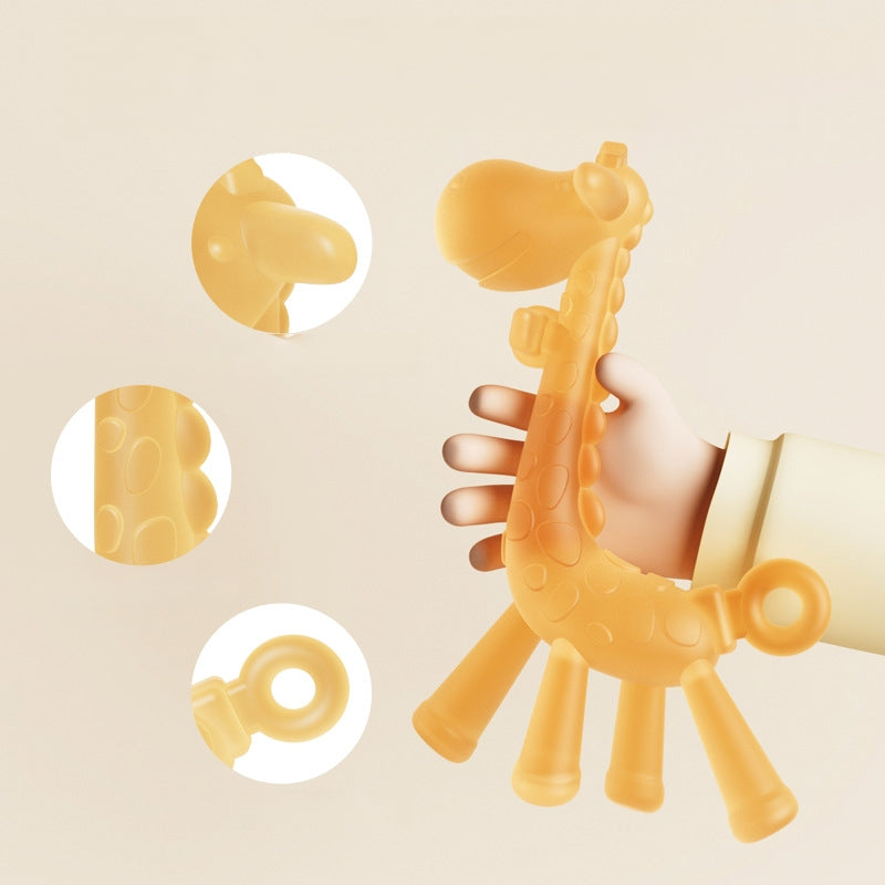 Silicone Giraffe Shape Baby Teething Toy for Infant 3