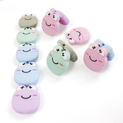 Silicone Focal Beads Cartoon Frog Character Front Facing 5