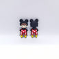 20Pcs Silicone 3D Focal Beads Round Ear Mouse Character Wearing Red Overalls