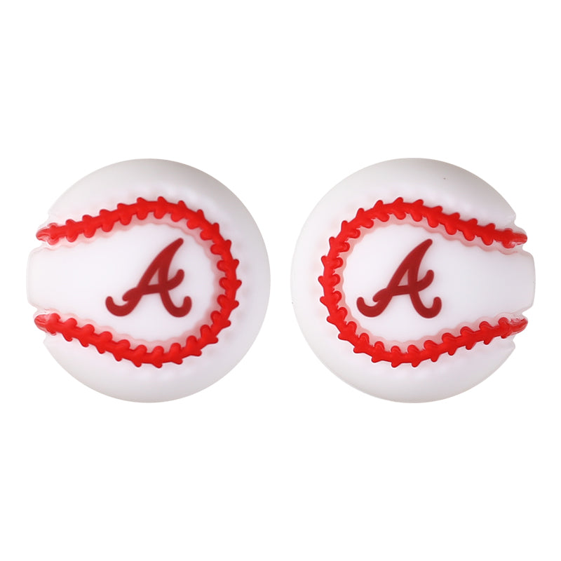 20mm 3D Silicone Focal Beads Baseball Team Front Facing 11