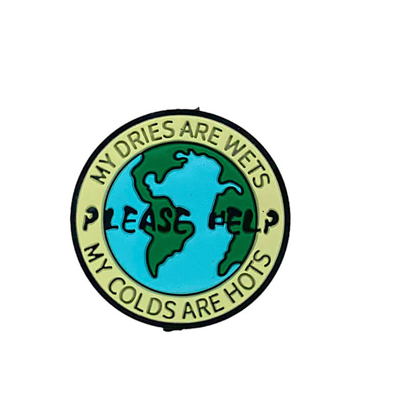 Silicone Focal Beads Globe Earth with Text Design