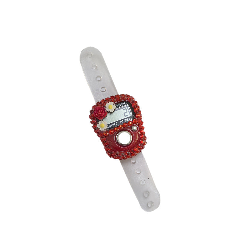 Digital Counting Ring Counter with Rhinestones 5