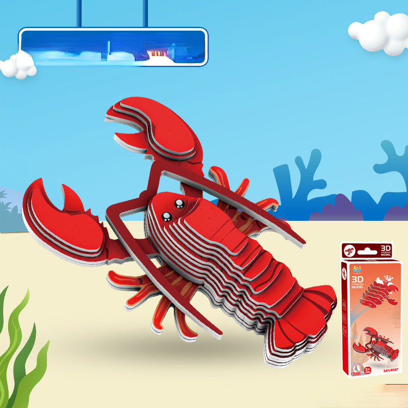 Marine Animals 3D Puzzle Paper Educational Toy for Kids 6