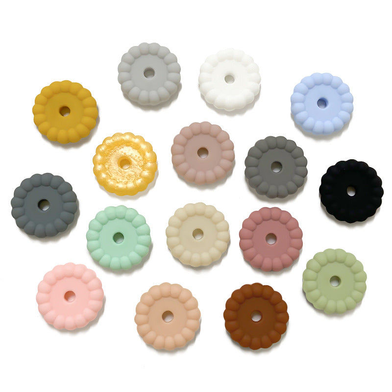 50pcs 12mm 15mm Solid Color Silicone Disc Spacer Beads DIY Craft Supplies 2