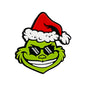 20pcs Silicone Focal Beads Green Furry Character Scowling Face Wearing Santa Hat 3