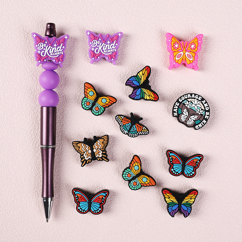 Silicone Focal Beads Butterfly Eight Styles Variety Design 11
