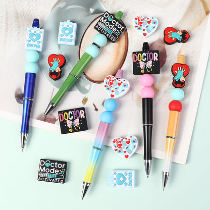 20Pcs Silicone Focal Beads Doctor Medical Heart Clipboard Detail 8