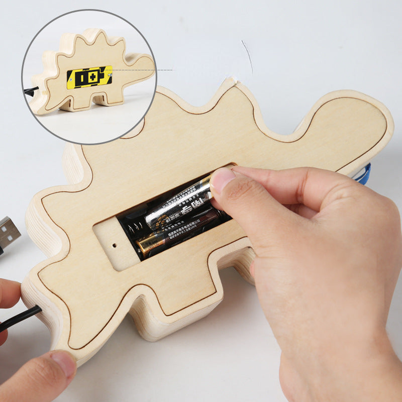 Wooden Dinosaur Montessori Busy Board Educational Toy 5