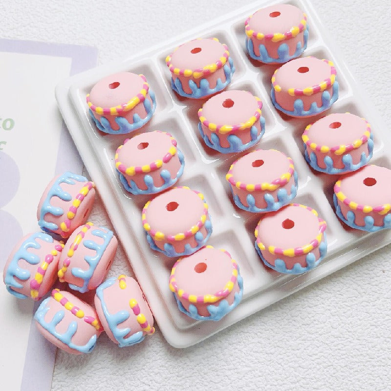 10pcs 14x20mm Cake Acrylic Beads DIY Bracelet Making 10