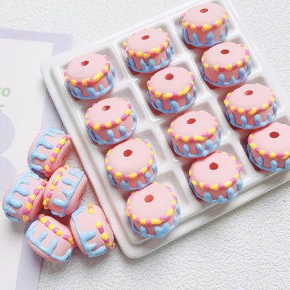10pcs 14x20mm Cake Acrylic Beads DIY Bracelet Making 10
