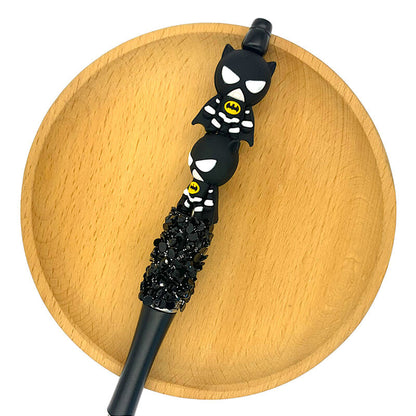 Silicone 3D Focal Beads Dark Cape Pointed Ear Mask Hero Front Facing 2