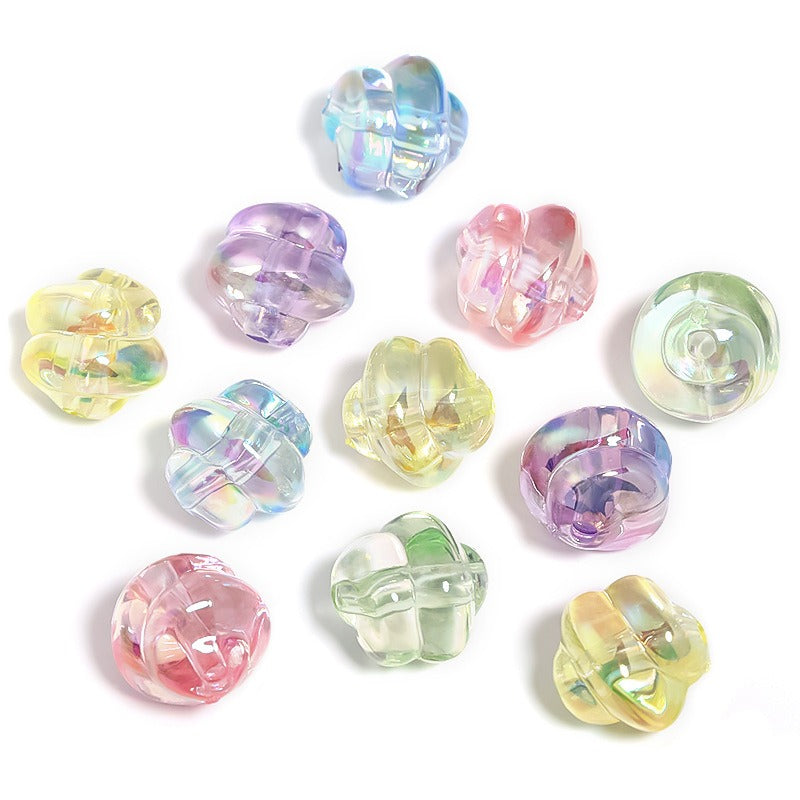 10pcs 17mm Spiral Acrylic Beads Transparent DIY Bracelet Making