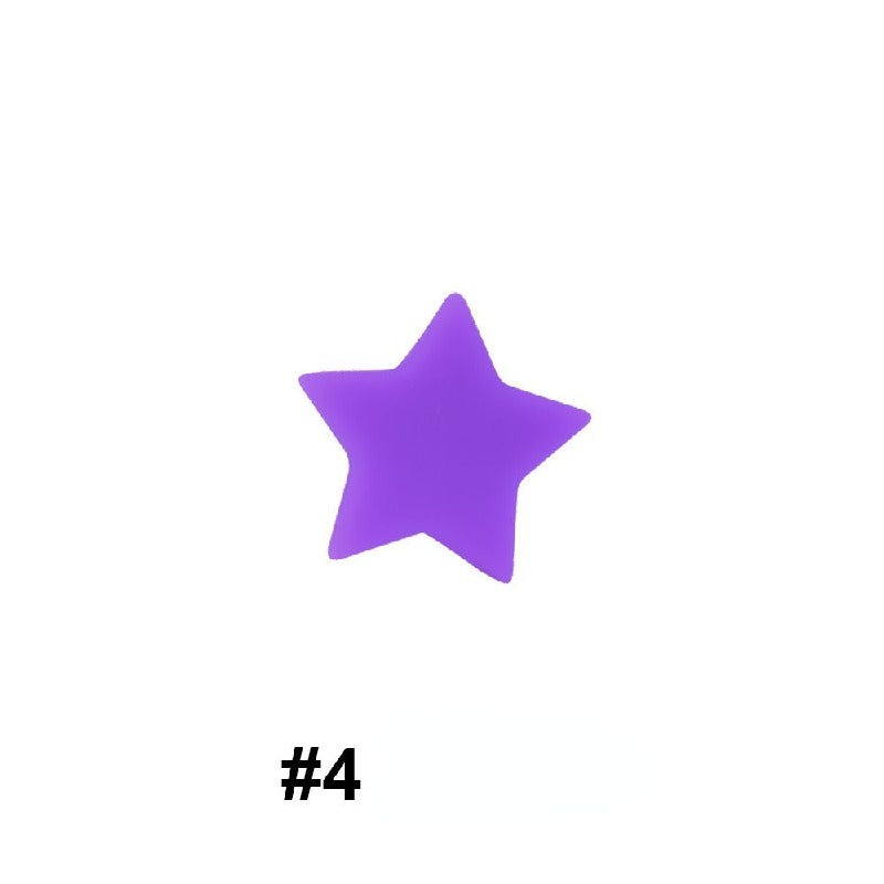 50pcs Silicone Focal Beads Star Flat Shape 6