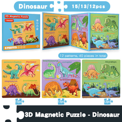 Children's 3D Magnetic Animal Puzzle Educational Paper Toy 7