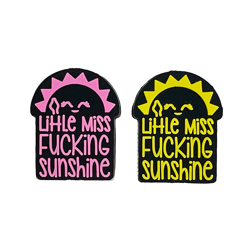 20pcs Silicone Focal Beads Little Miss Sunshine Printed Text Design