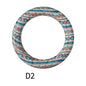 65mm Printed Silicone Beads Ring Shape Printed Design 8