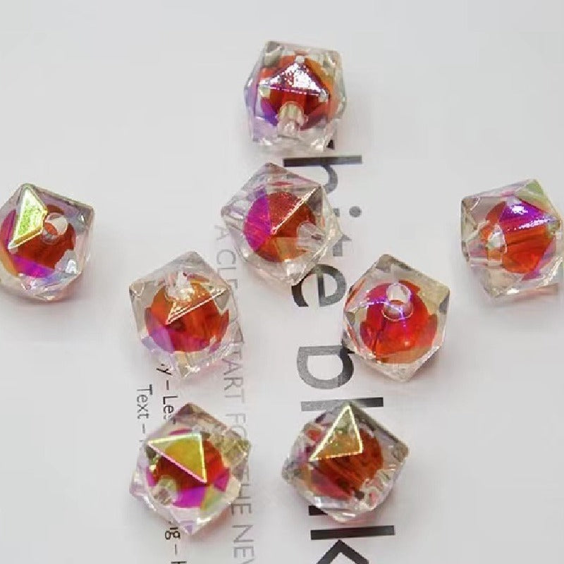200pcs 16mm Diamond Acrylic Beads Transparent for Jewelry Making 12