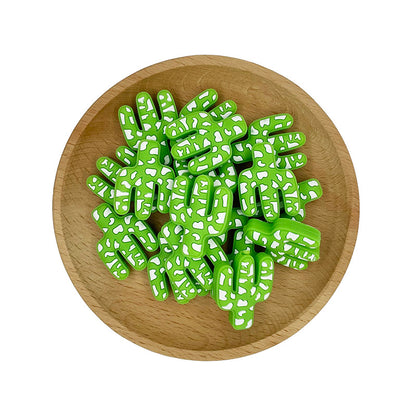 20pcs Silicone Focal Beads Cactus Cutout Center Design 7