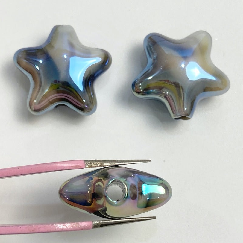 50pcs 22x10mm UV Finish Gradient Star Acrylic Beads 5