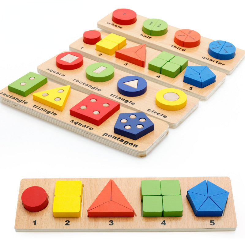 Wooden Montessori Toys Geometric Shape Matching Educational Toy 2