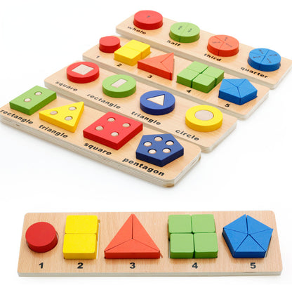 Wooden Montessori Toys Geometric Shape Matching Educational Toy 2