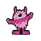 20pcs Silicone Focal Beads Pink Monster Holding Heart Garland