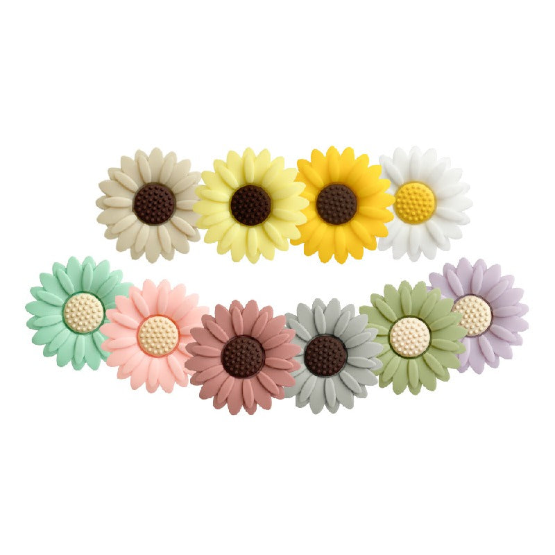 20pcs Silicone Focal Beads Daisy Flower Center Raised Detail 2