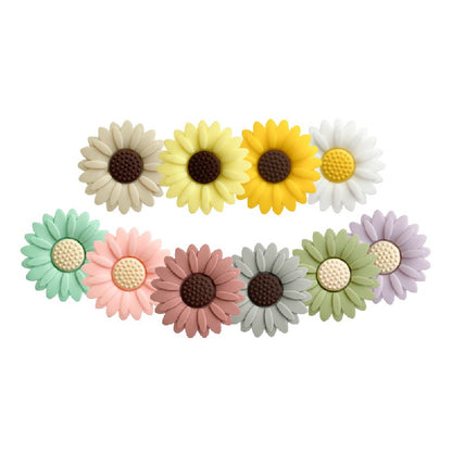 20pcs Silicone Focal Beads Daisy Flower Center Raised Detail 2