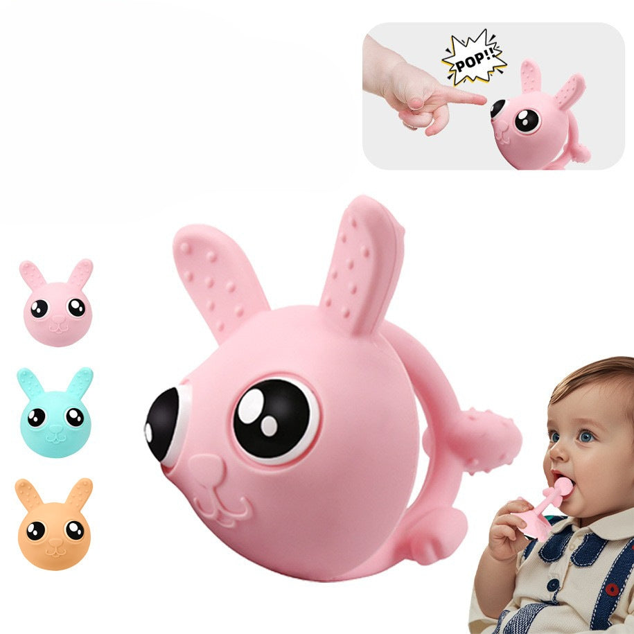 Hand Rabbit Silicone Teething Toy Baby Teether for Infant