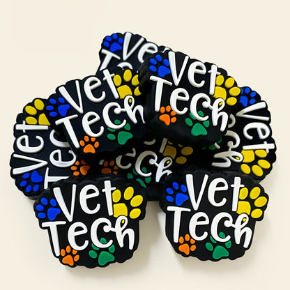 20Pcs Silicone Focal Beads Dog Claws Colored Design