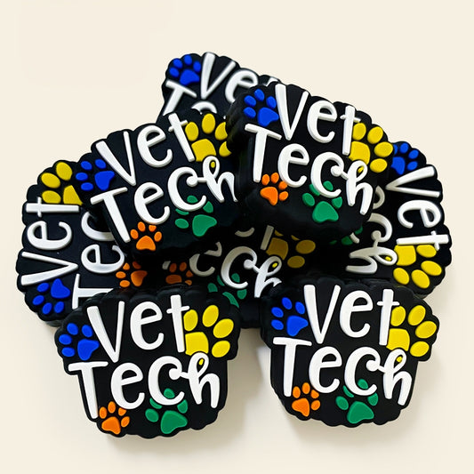 20Pcs Silicone Focal Beads Dog Claws Colored Design