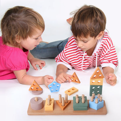 Wooden Shape Pairing Montessori Toys Fine Motor Skills Activity 3