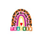 20pcs Silicone Focal Beads Rainbow Teacher With Leopard Print Detail